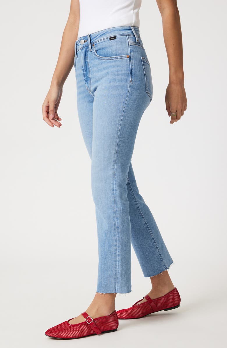 Mavi Jeans Viola Raw Hem High Waist Ankle Straight Leg Jeans, Alternate, color, Light Brushed Flex Blue