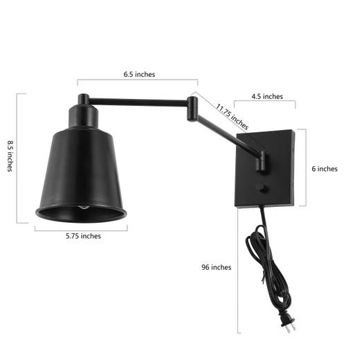 Jonathan Y Cary Iron Contemporary Swing Arm Led Wall Sconce In Oil Rubbed Bronze