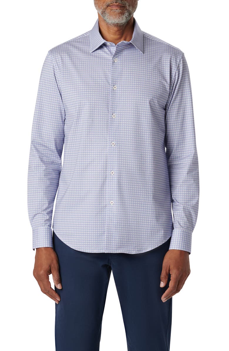 Bugatchi James OoohCotton<sup
®</sup
Diamond Check Button-Up Shirt, Main, color,