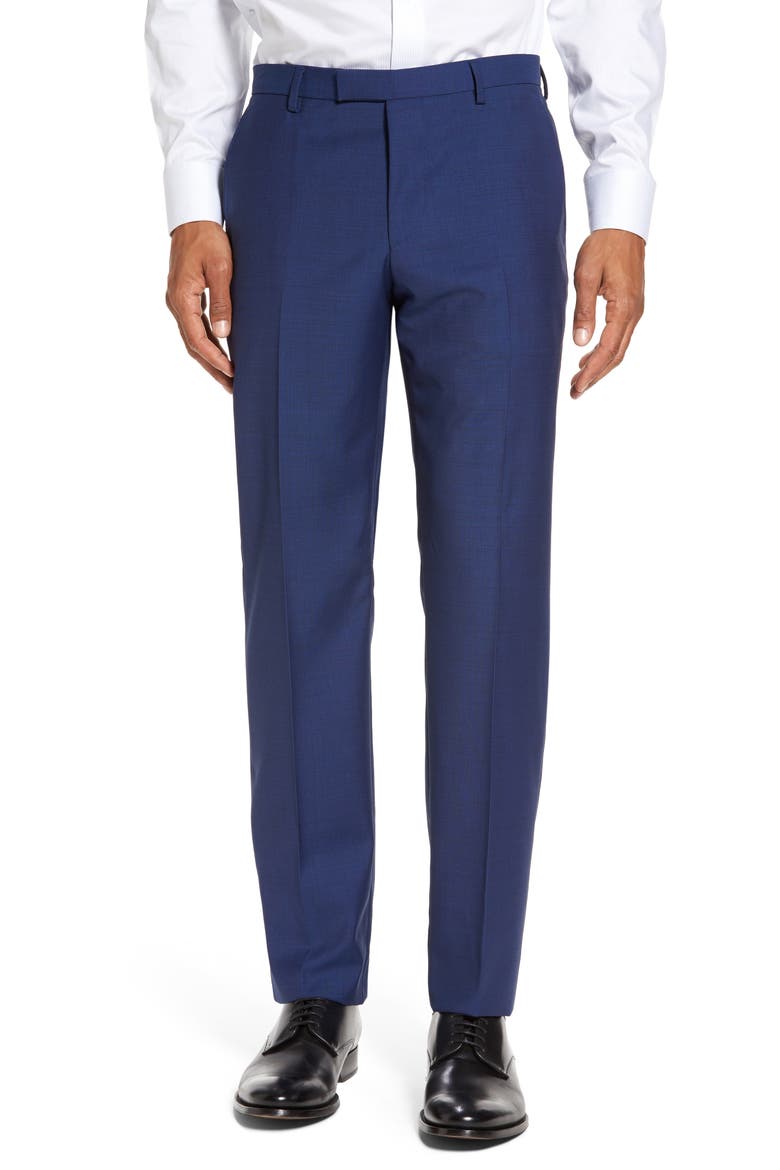 Trim Fit Solid Wool Suit, Alternate, color, BRIGHT BLUE