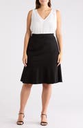 KASPER Flounce Hem Pull-On Skirt