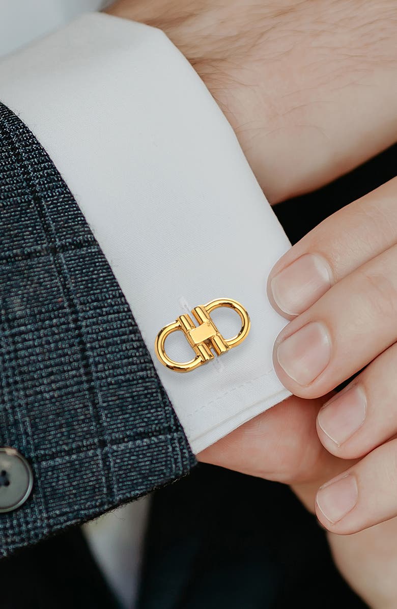 Cufflinks, Inc. Horsebit Cuff Links & Tie Bar Gift Set, Alternate, color, Gold