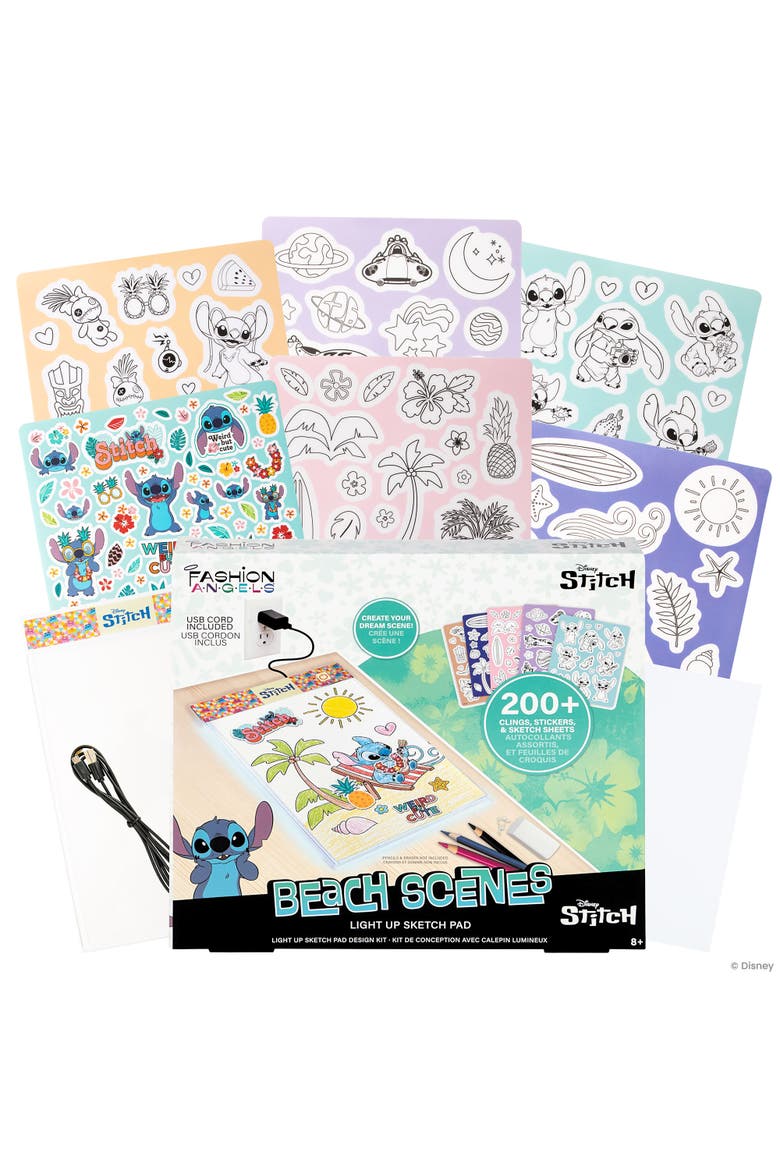 Light Up Sketch Pad, Disney Stitch Beach Scenes, Design Art Kit, Main, color, Multicolored