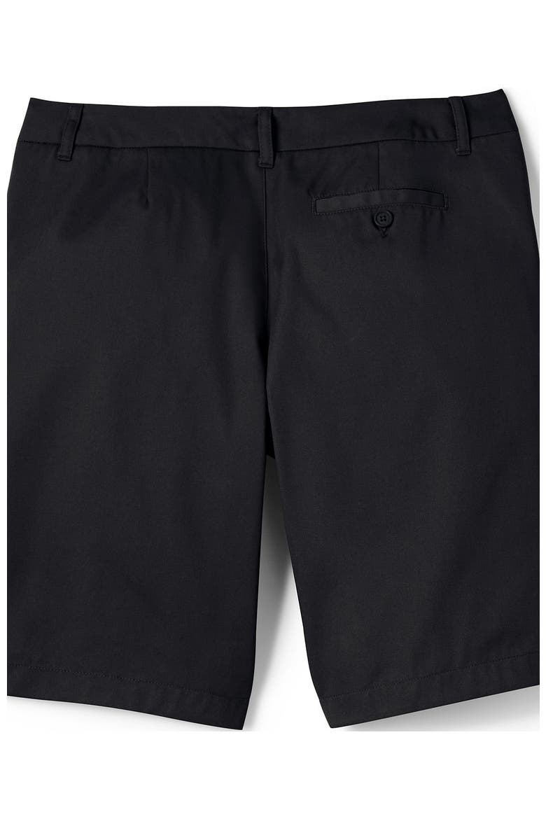 School Uniform Young  Plain Front Blend Chino Shorts, Alternate, color, Black
