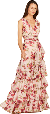 LARA New York Ruffle Skirt Print Dress