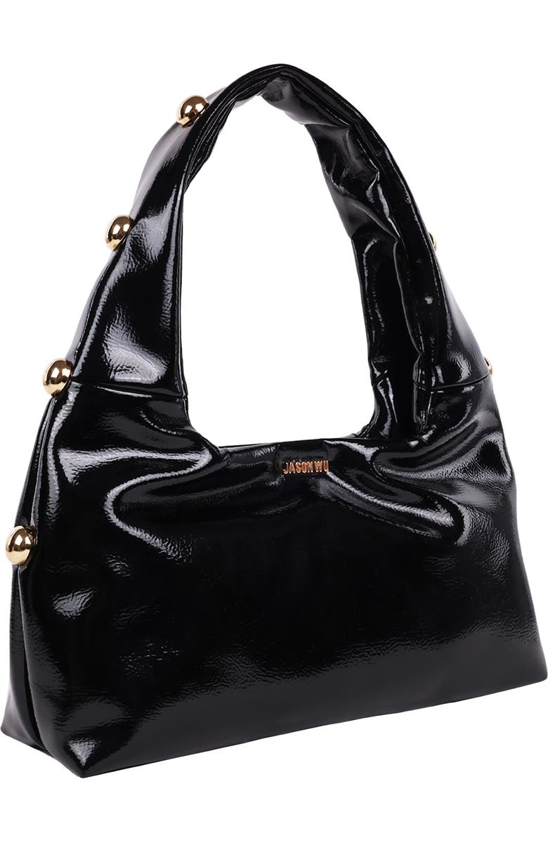 JASON WU Studded Patent Shoulder Bag, Alternate, color, Black