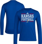 adidas Men's adidas Royal Kansas Jayhawks Locker Football Pre-Game AEROREADY Long Sleeve T-Shirt