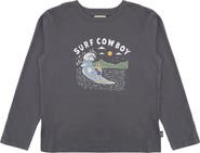 Feather 4 Arrow Kids' Surf Cowboy Long Sleeve Cotton Graphic T-Shirt