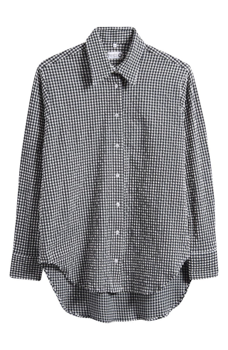 Hunza G Oversize Cover-Up Shirt, Alternate, color, Black