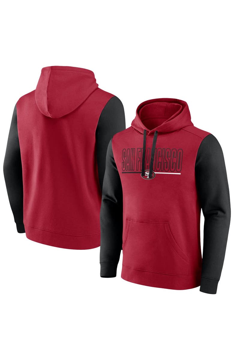 FANATICS Men's Fanatics Scarlet San Francisco 49ers Big & Tall Outline Pullover Hoodie, Main, color, Scarlet