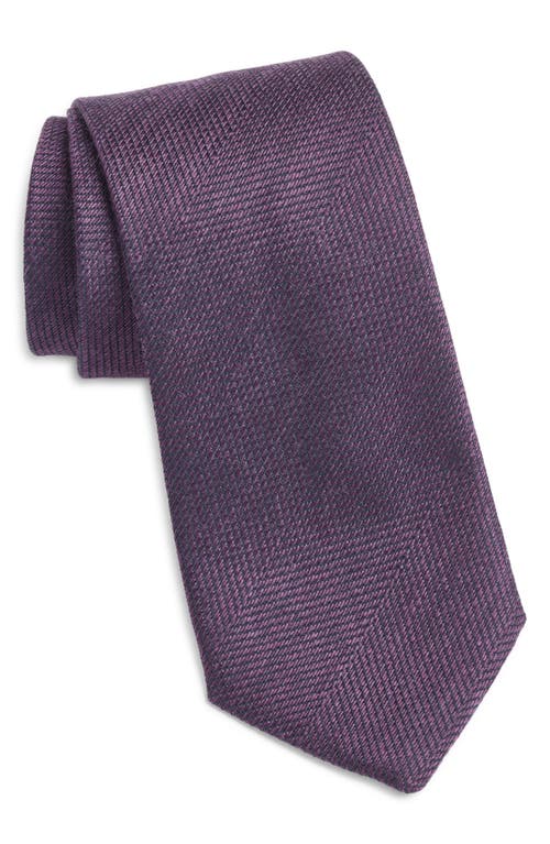 Jack Victor Solid Cotton, Wool & Silk Tie In Purple