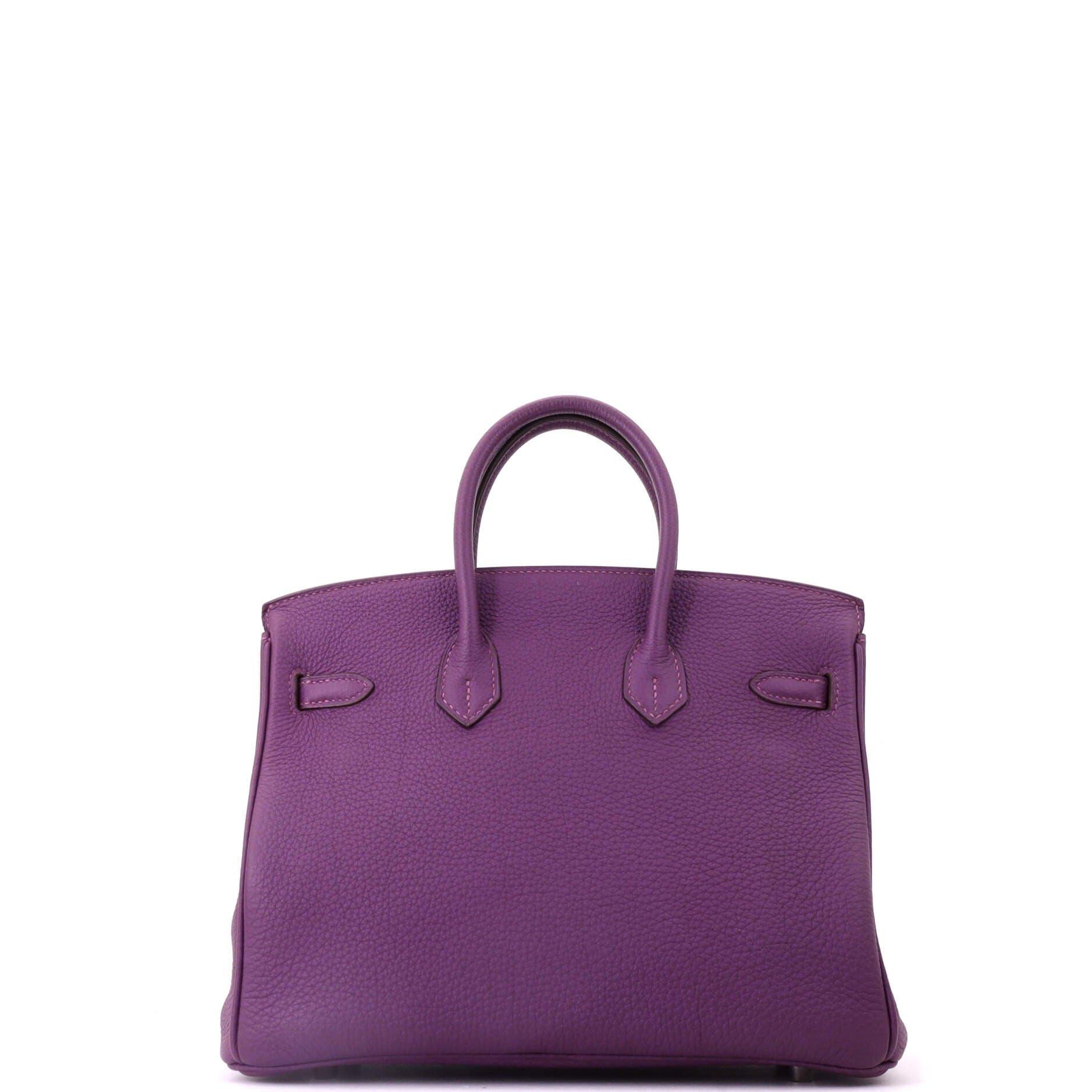 Pre-Owned Hermes Birkin Handbag Purple Togo with Palladium Hardware 25, Alternate, color, Anemone
