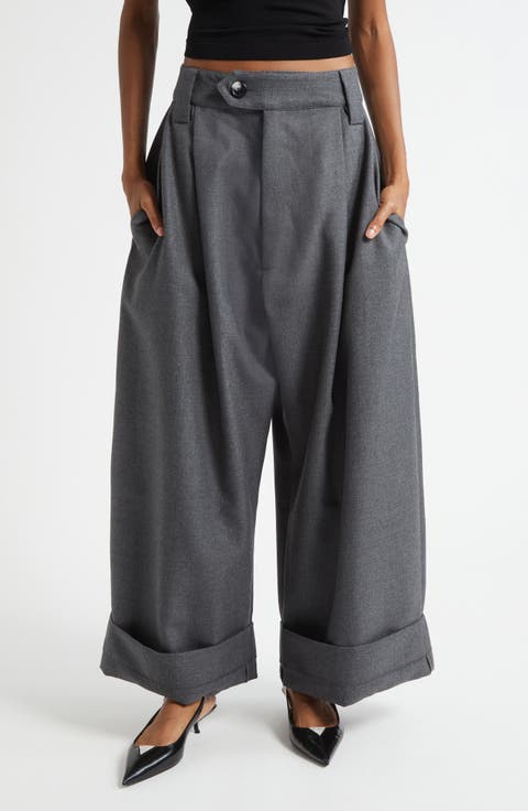 Baby Pleated Low Waist Wide Leg Trousers