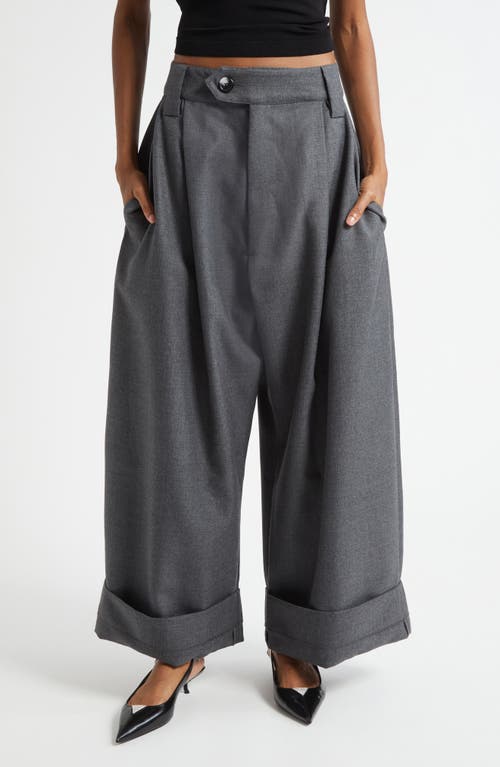 Vaquera Baby Pleated Low Waist Wide Leg Trousers in Dark Grey 1  product