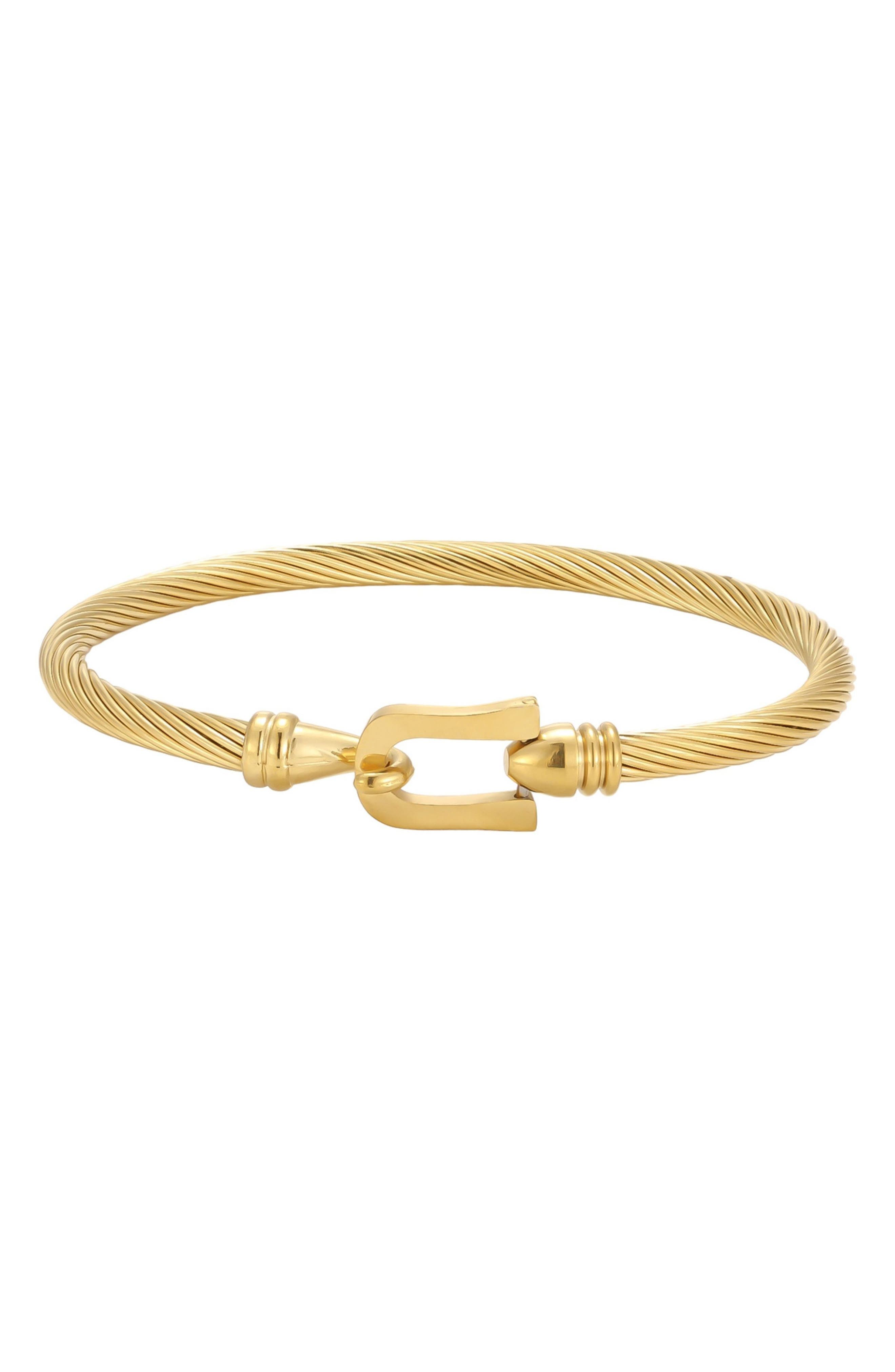 18k Gold Plated Twisted Cuff Bracelet