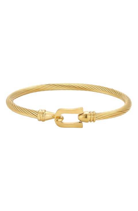 18k Gold Plated Twisted Cuff Bracelet