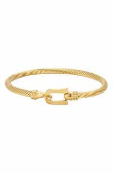 18k Gold Plated Twisted Cuff Bracelet
