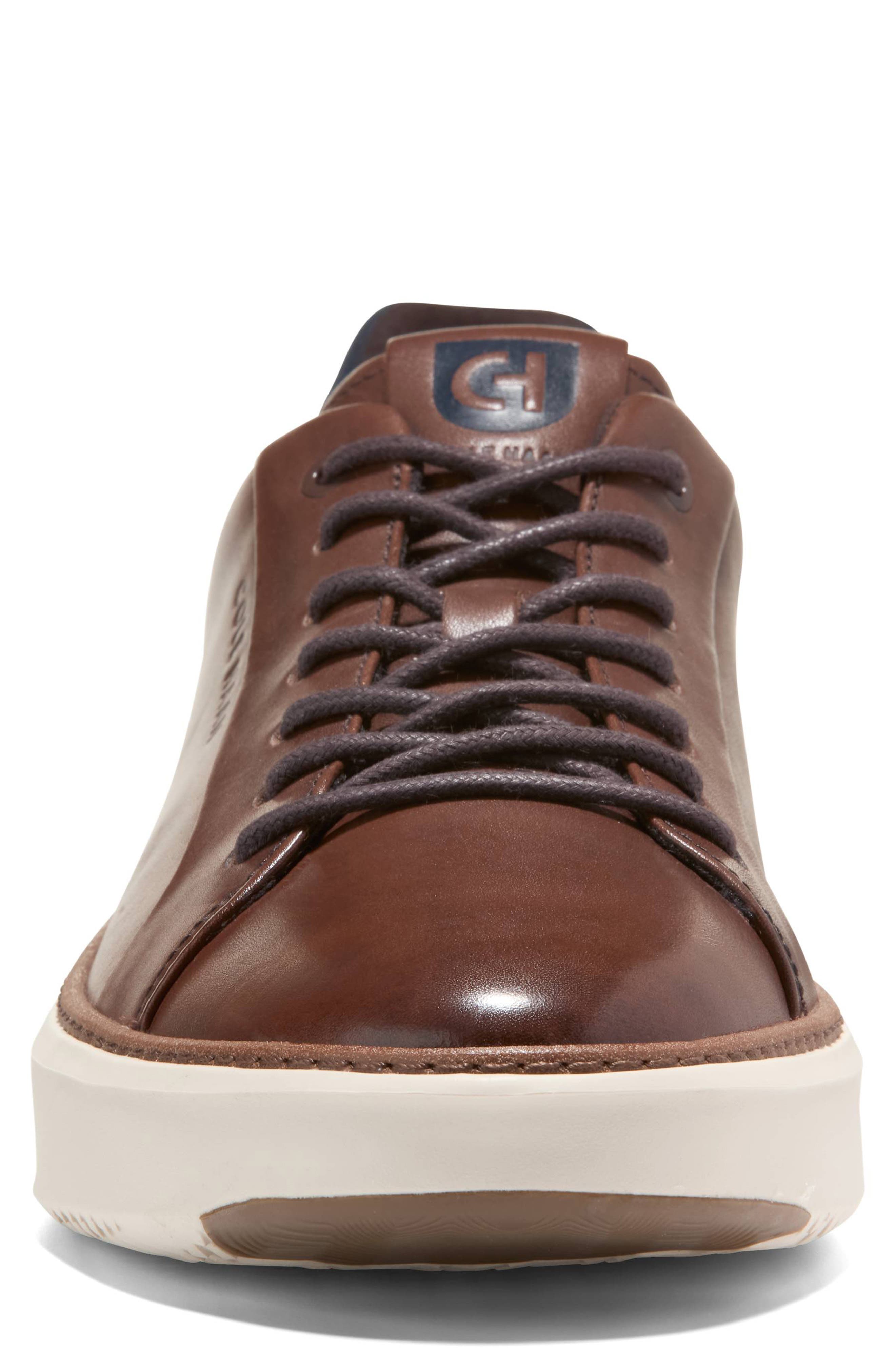 GrandPro Topspin Leather Sneaker, Alternate, color, CHESTNUT/ NAVY BLAZER