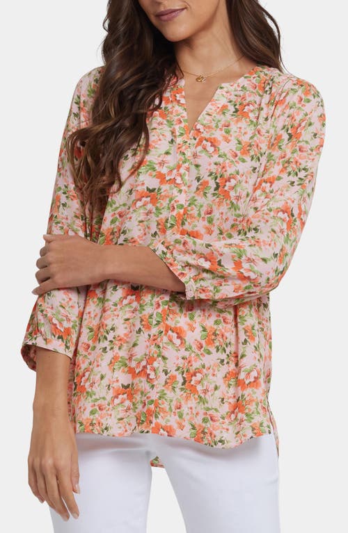 Nydj Pintuck Blouse In Orange