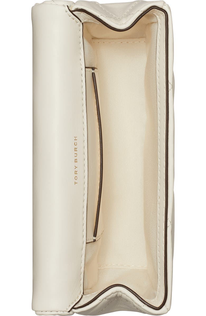 Tory Burch Kira Mini Diamond Quilted Leather Crossbody Bag, Alternate, color, Warm White