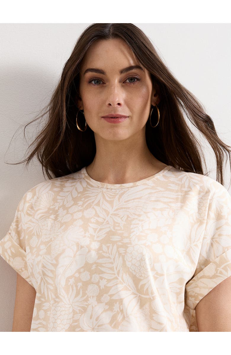 Phase Eight Soft Drape Floral Short Sleeve Top, Alternate, color, Neutral