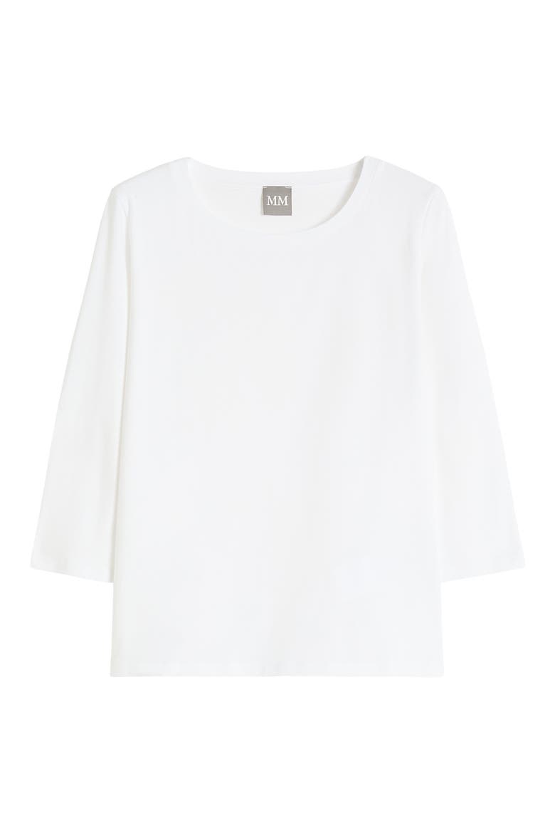 Obliqua Stretch Cotton Top, Alternate, color, WHITE