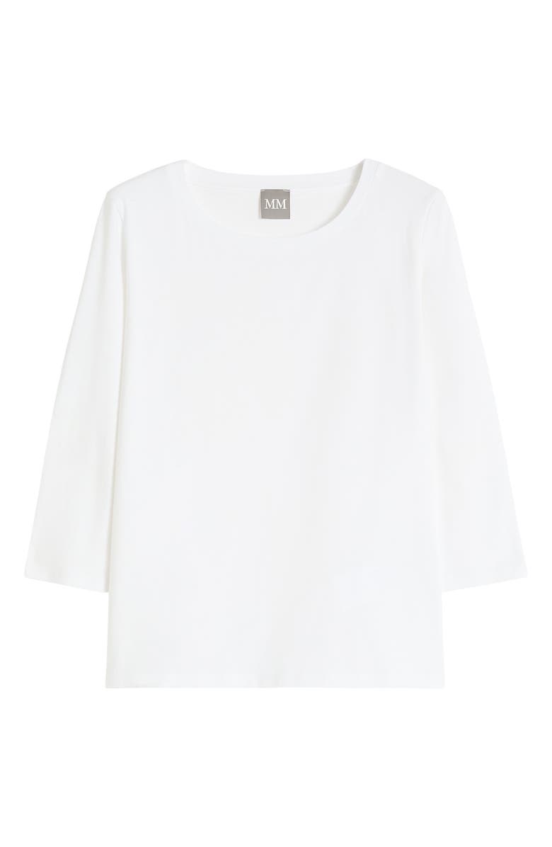 MM by Max Mara Obliqua Stretch Cotton Top, Alternate, color, White