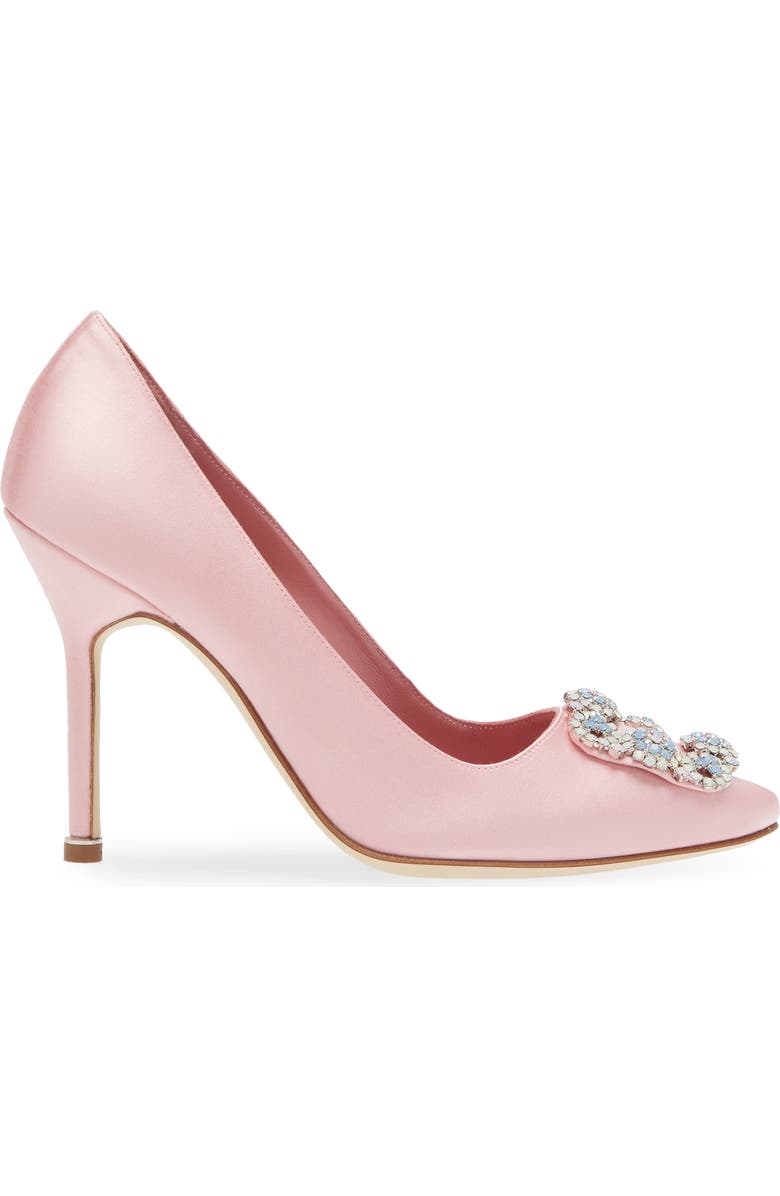 Manolo Blahnik Hangisi Embellished Buckle Pump, Alternate, color,