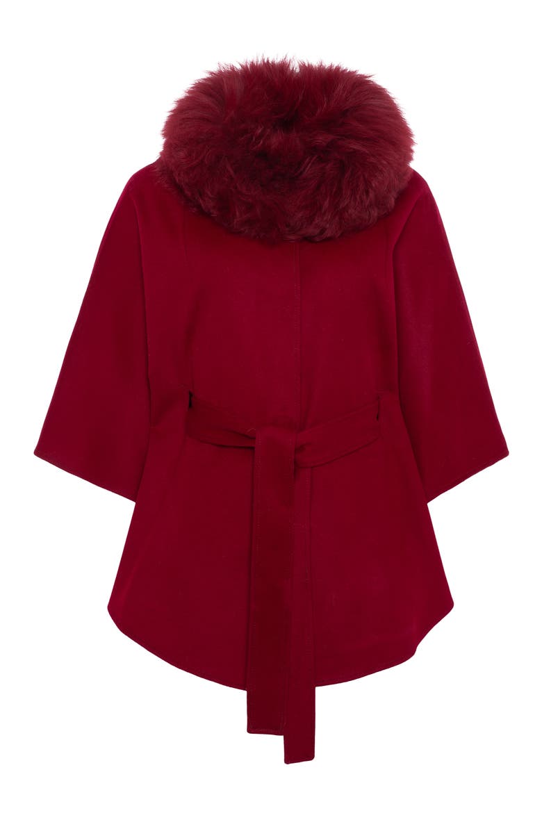 Wool Belted Cape, Alternate, color, WINE