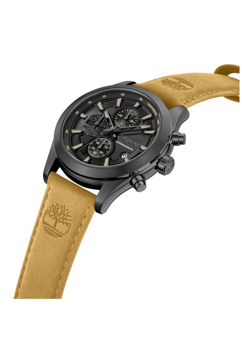Ashmont Chronograph Leather Strap Watch, 44mm, Alternate, color, TAN / BROWN LIGHT