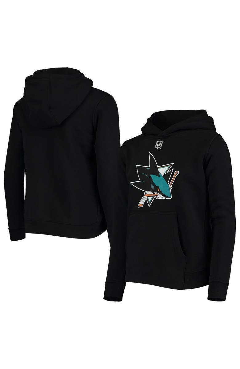 Outerstuff Youth Black San Jose Sharks Primary Logo Pullover Hoodie, Main, color,
