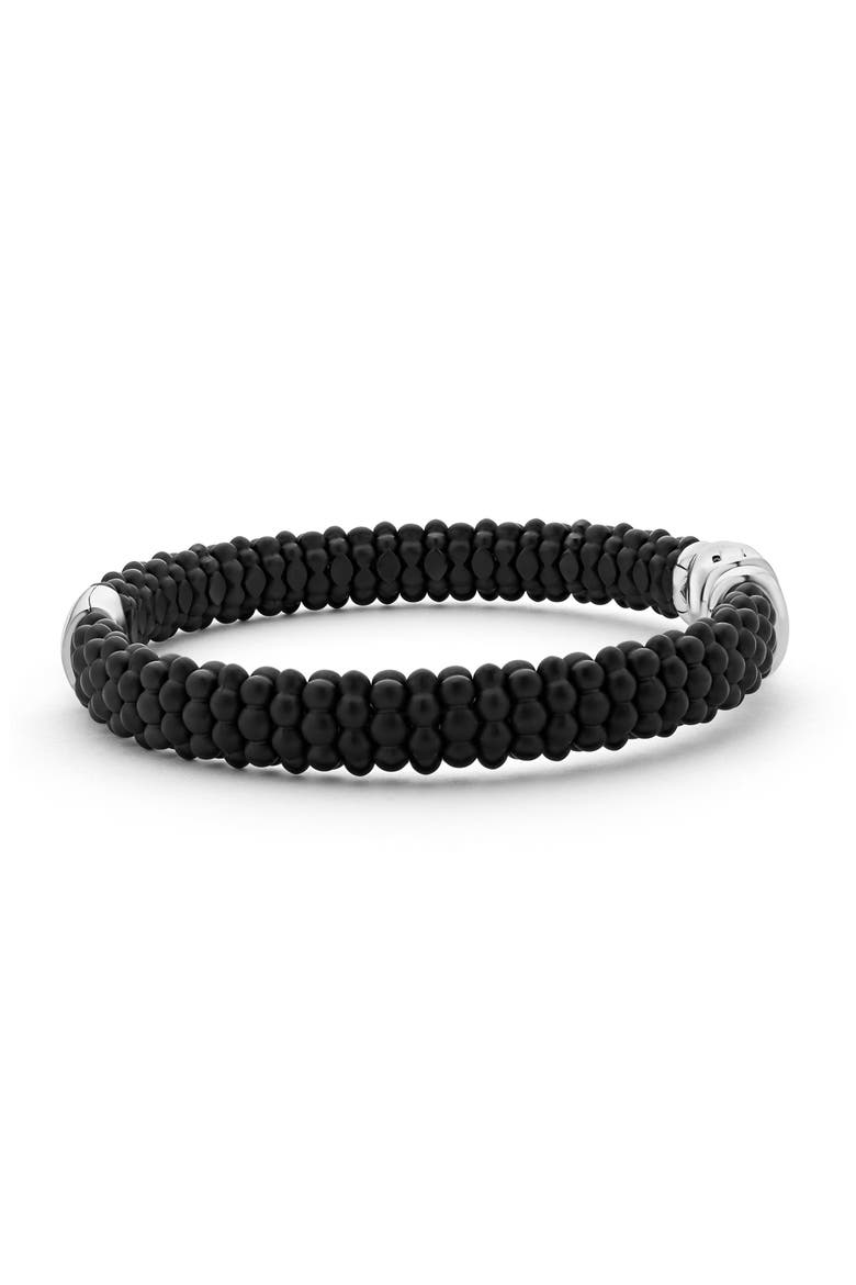 Men's Black Caviar Bracelet, Alternate, color, SILVER/ BLACK