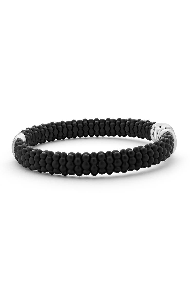 LAGOS Men's Black Caviar Bracelet, Alternate, color, Silver/ Black