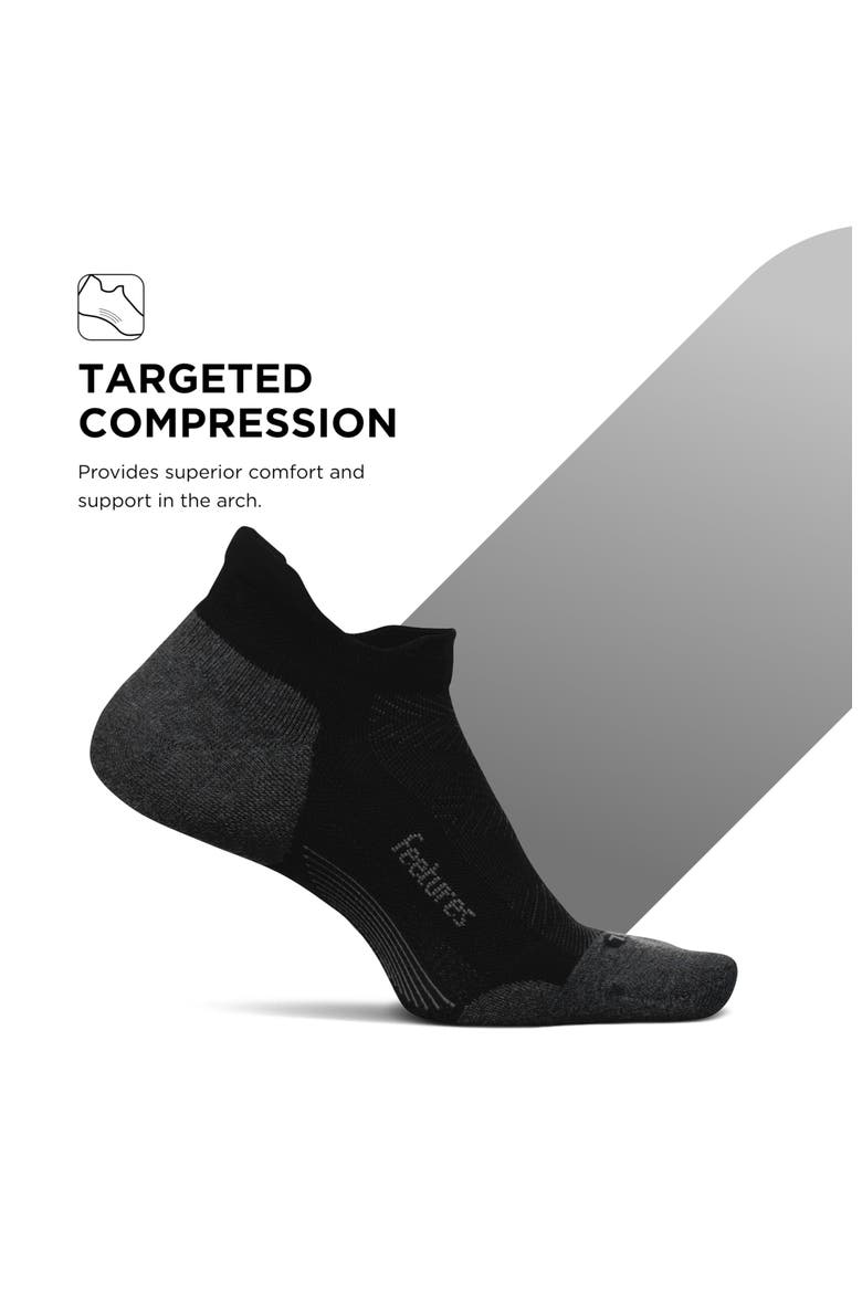 Elite Max Cushion No Show Tab Ankle Socks  Sport Sock with Targeted Compression, Alternate, color, Black