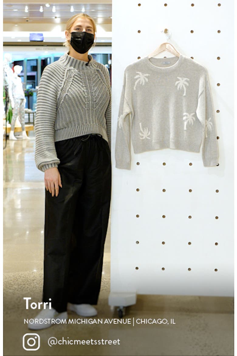 Tree On Rails Rails Perci Palm Trees Crewneck Sweater (Women) | Nordstrom