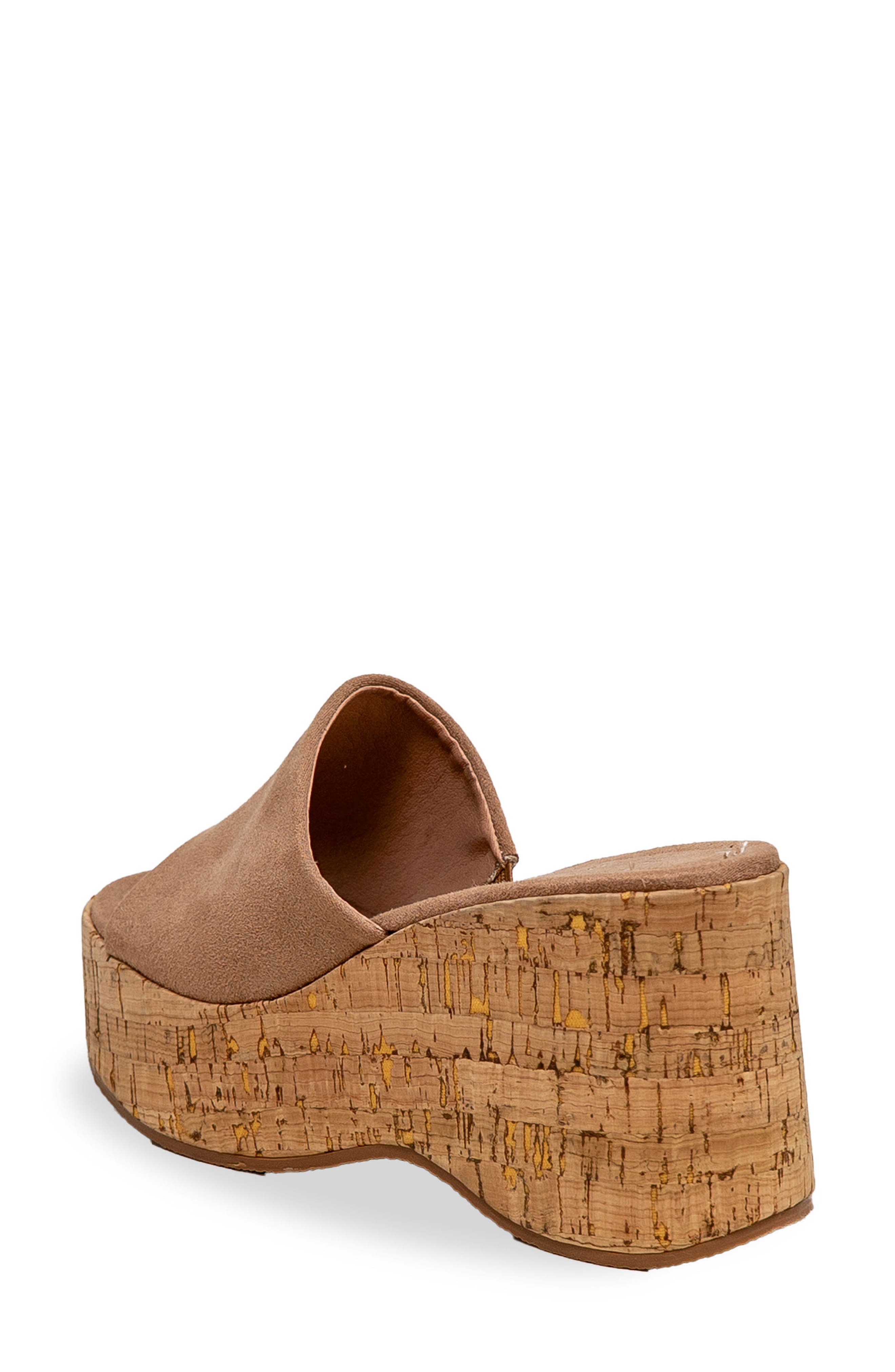 Rita Open Toe Cork Platform Wedge Sandal, Alternate, color, NUDE SUEDE