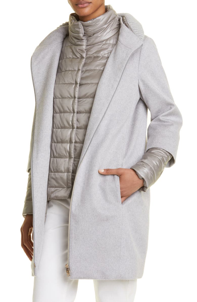 Herno Cashmere Coat with Removable Puffer Jacket, Alternate, color, 