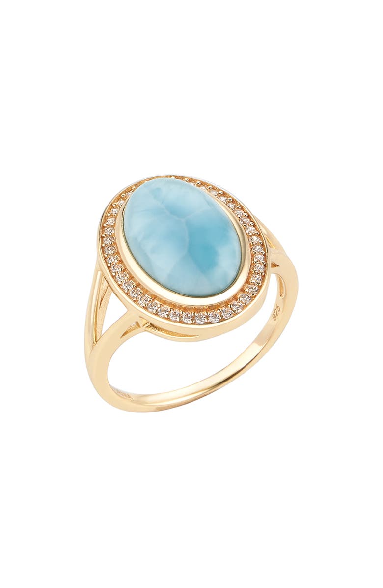 ADORNIA FINE Larimar Halo Ring, Alternate, color, 