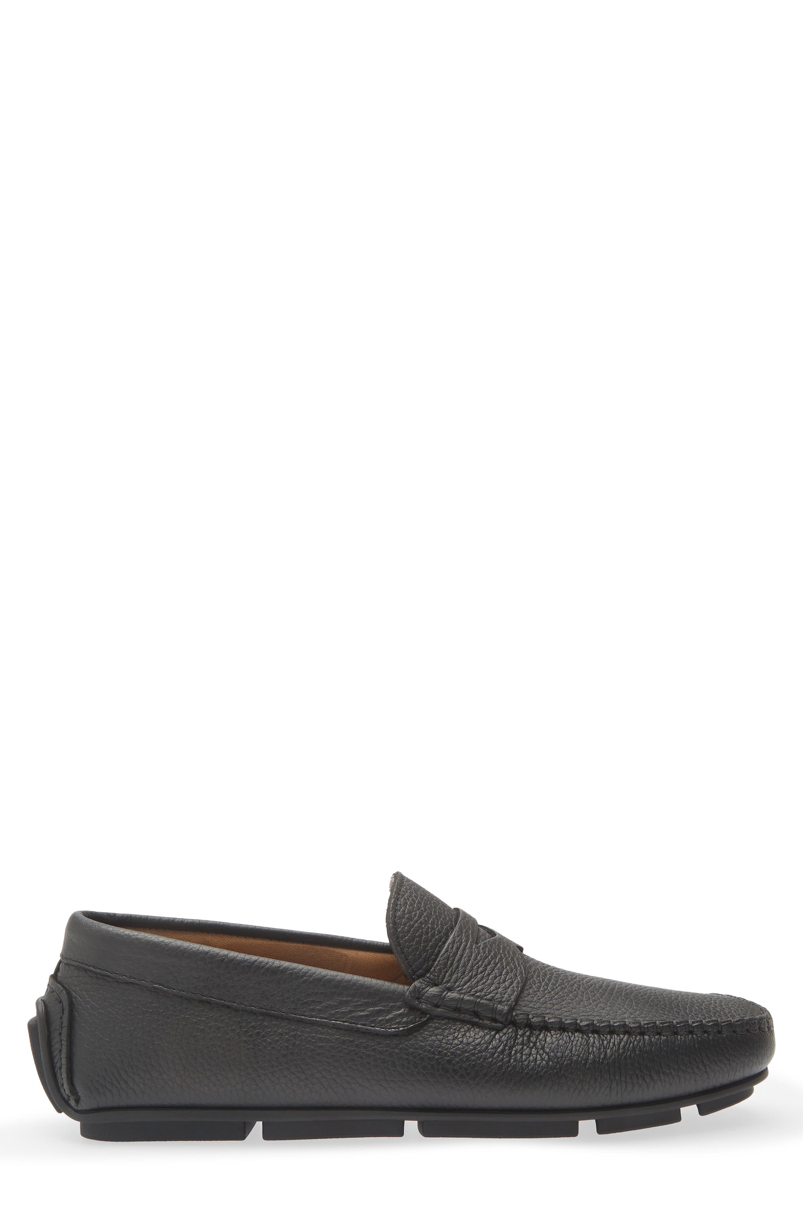 Tommy Perforated Driving Loafer, Alternate, color, BLACK TUMBLED