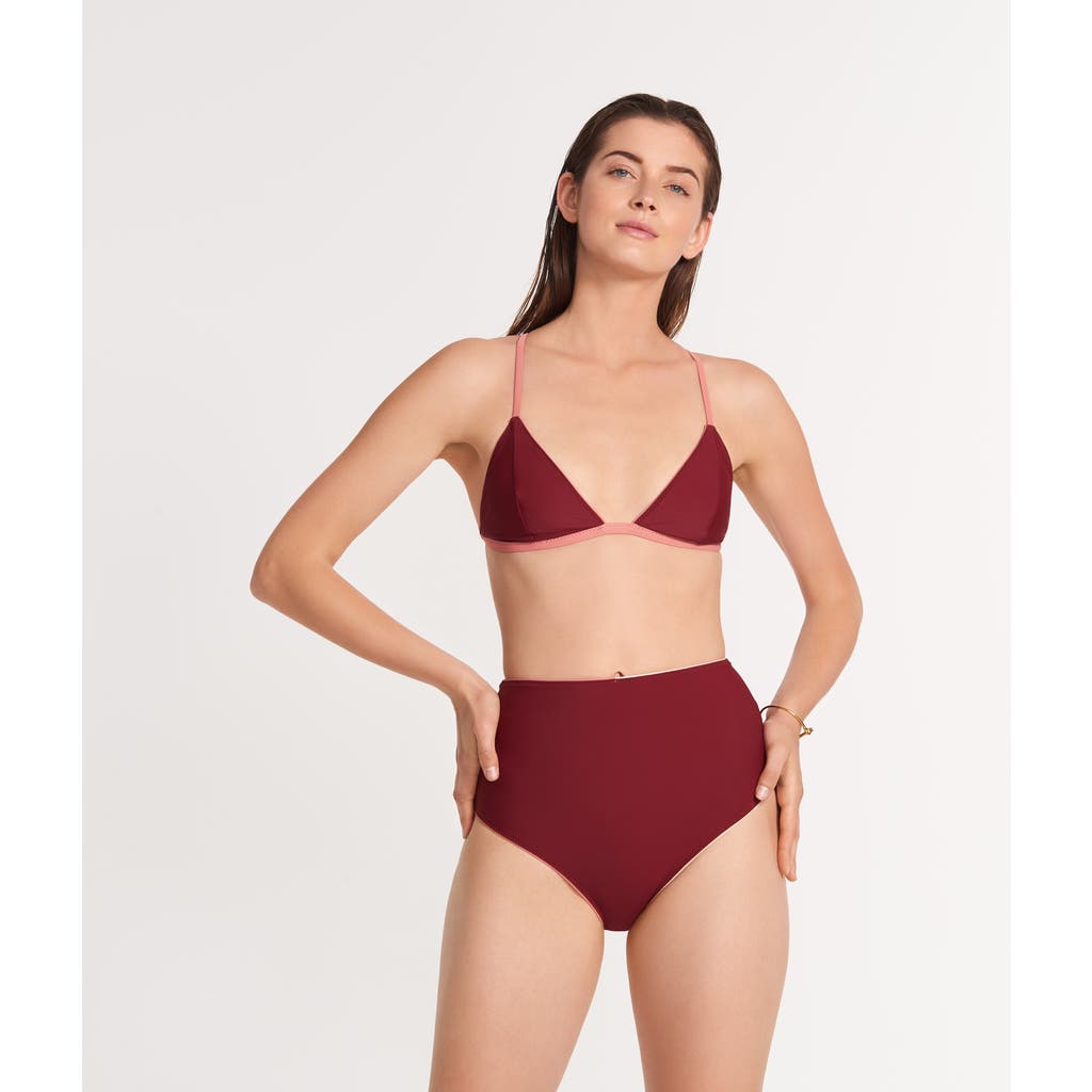 Ansea The Reversible High Waist Bottom In Pink/maroon