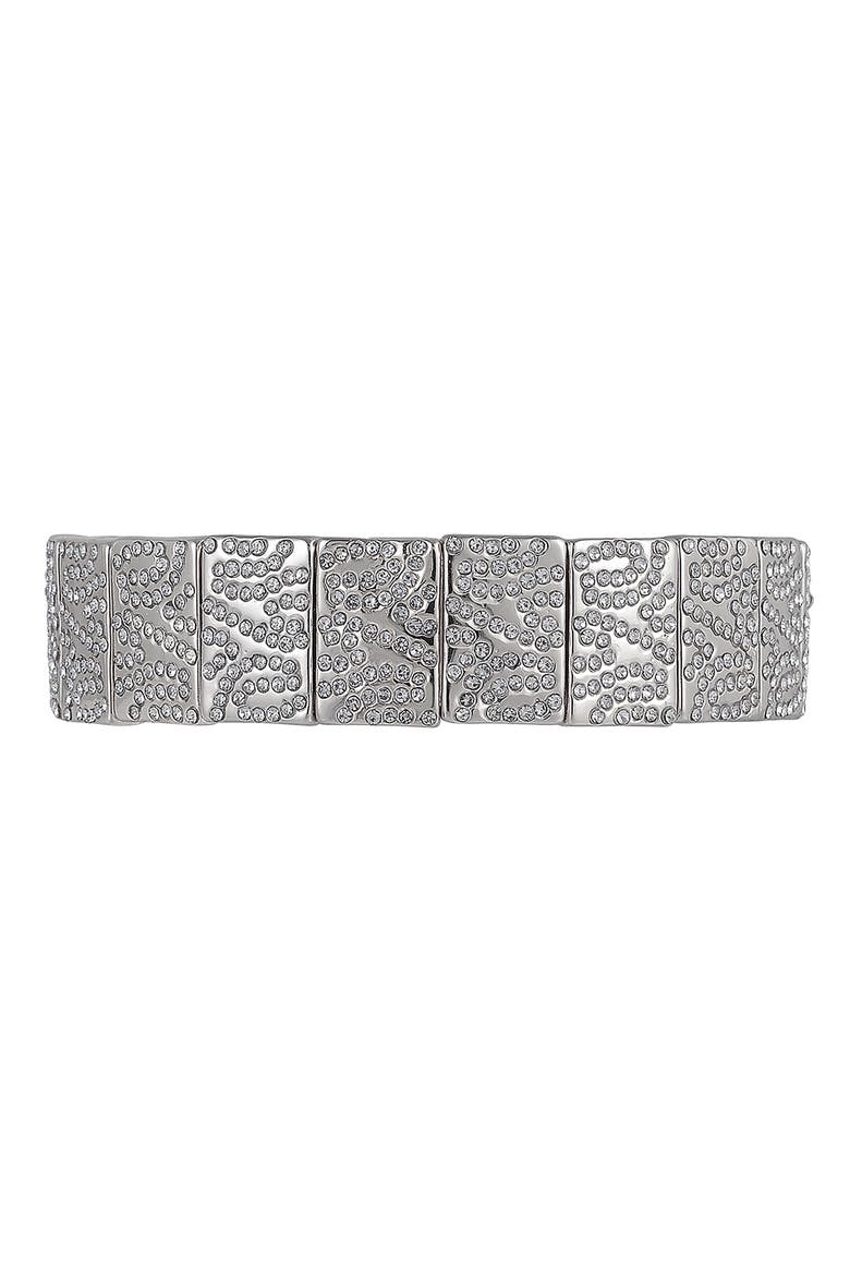 Pavé Crystal Stretch Bracelet, Alternate, color, SILVER