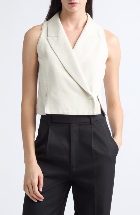 Peak Lapel Metallic Vest