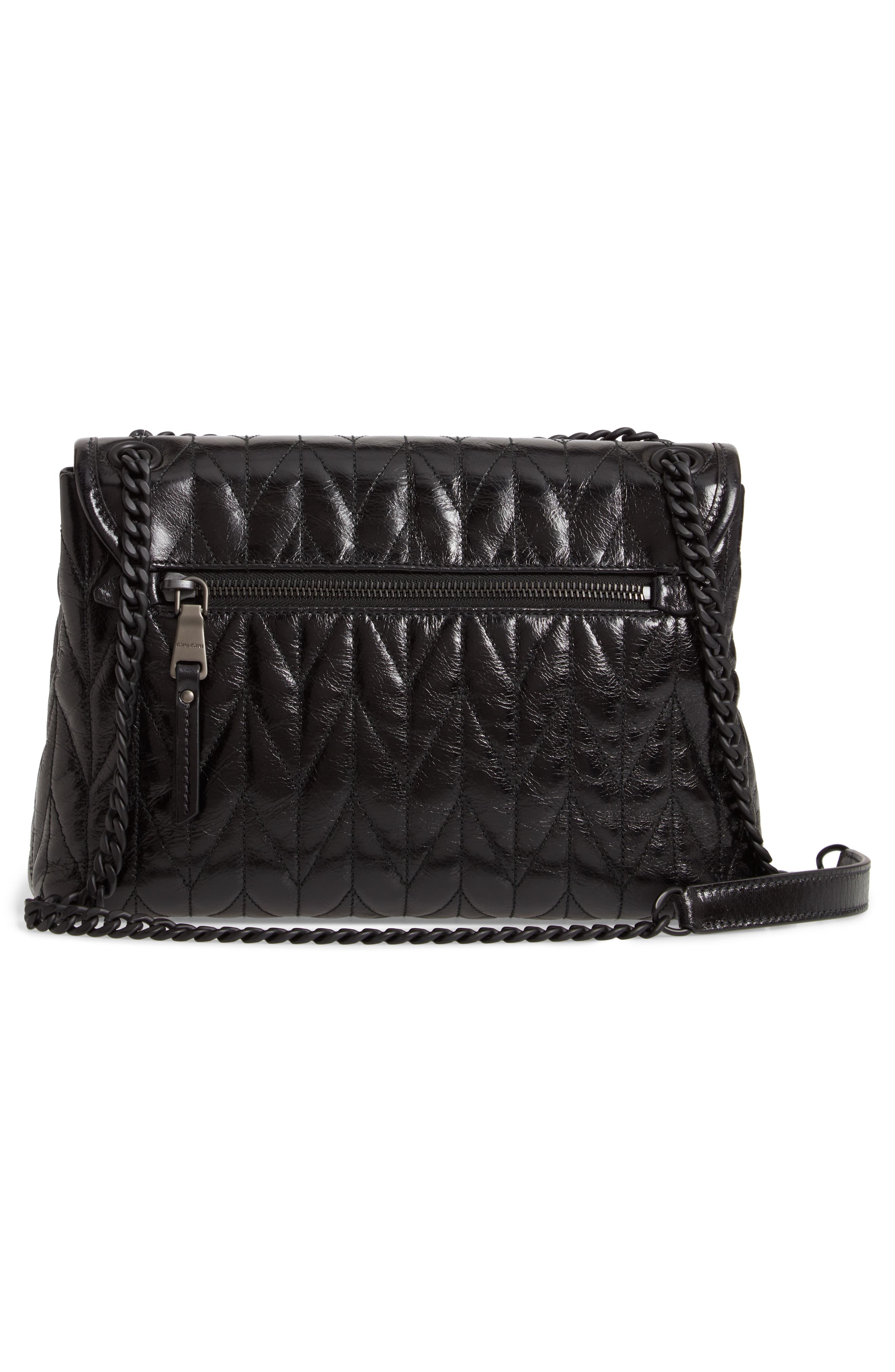Miu Miu Matelassé Quilted Leather Shoulder Bag, Alternate, color, 
