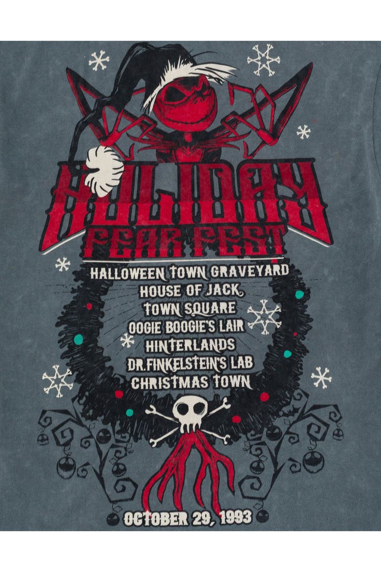 Nightmare Before Christmas Jack Skellington Holiday Short Sleeve T-Shirt, Alternate, color, Charcoal Wash Jack