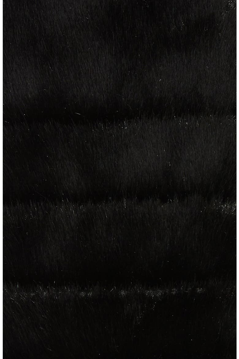 Faux Fur Mittens, Alternate, color, BLACK