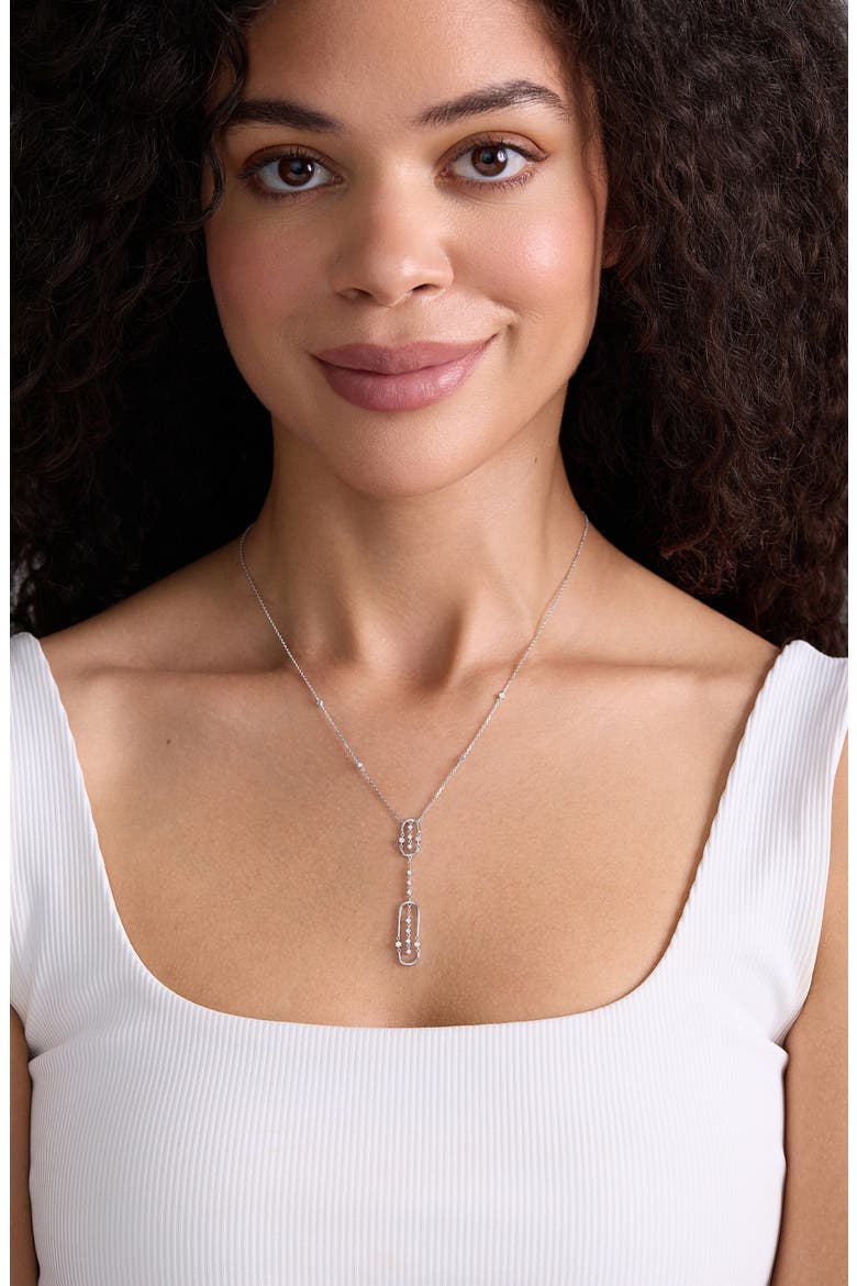 18K Gold Liora Diamond Y-Necklace, Alternate, color, 18K WHITE GOLD