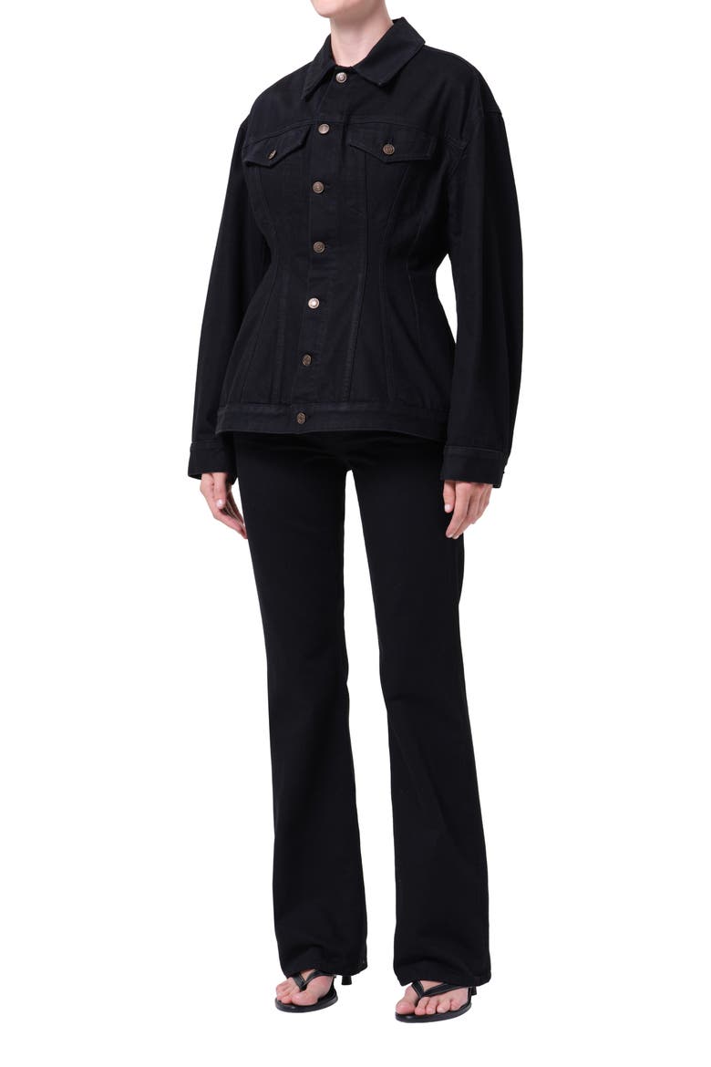 Myra Structured Denim Jacket, Alternate, color, COVER OD BLACK