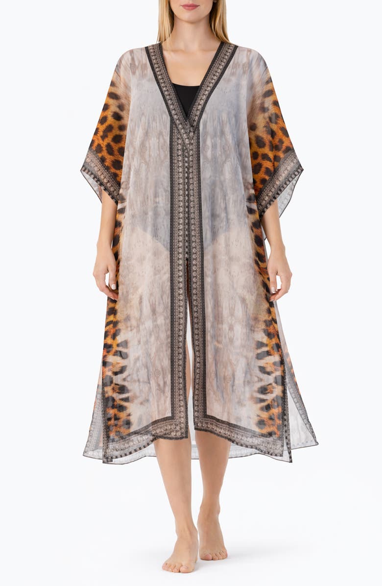 RANEES Animal Print Duster, Main, color, 