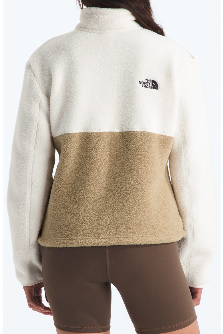 Yumiori Colorblock High Pile Fleece Half-Zip Pullover, Alternate, color, KHAKI STONE/ WHITE DUNE