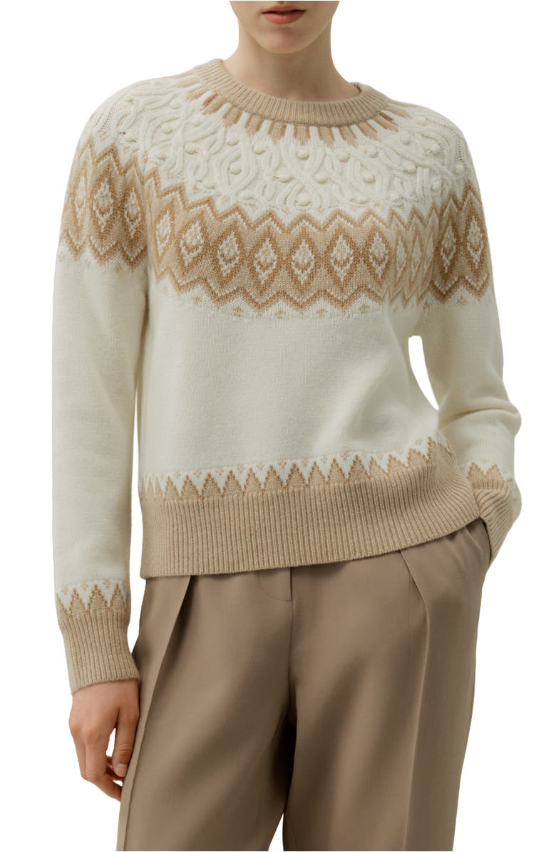 Lilysilk Women's Wool-Cashmere Fair Isle Sweater, Main, color, Fair Isle